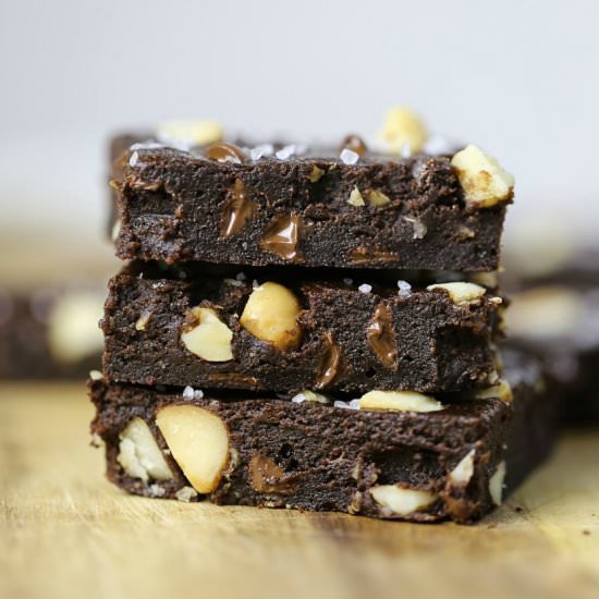 Fudgy Macadamia Mocha Brownies