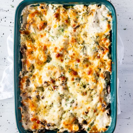 3 Cheese Pesto Chicken Pasta Bake