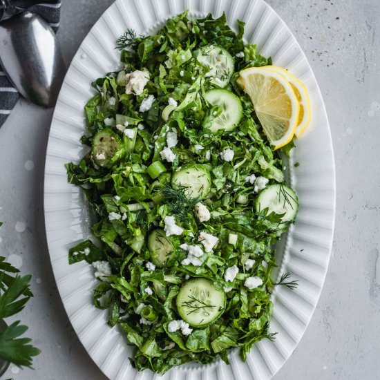 Classic Greek Lettuce Salad