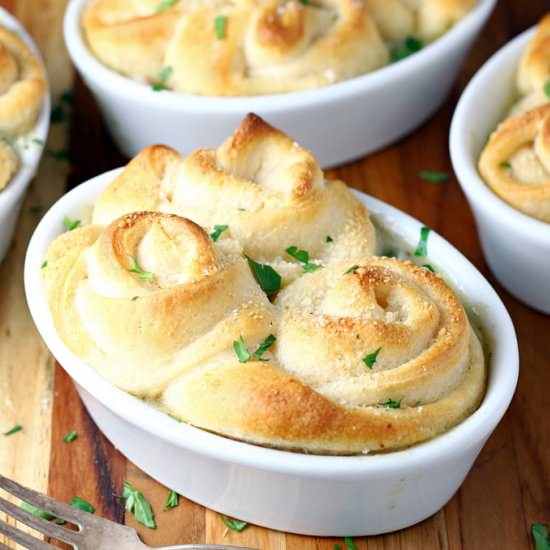 Crescent Topped Chicken Pot Pies
