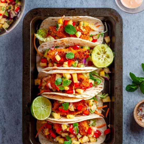 Fish Tacos with Pineapple Salsa