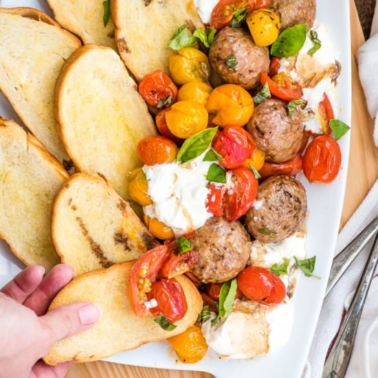 Roasted Tomatoes and Burrata