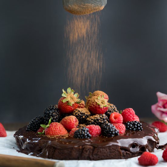 Fudgy Ganache Brownie Cake