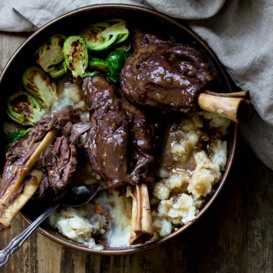 Miso Red Wine Braised Lamb Shanks