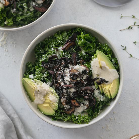 Crispy Mushroom Kale Salad