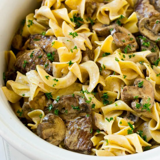 Slow Cooker Beef Stroganoff