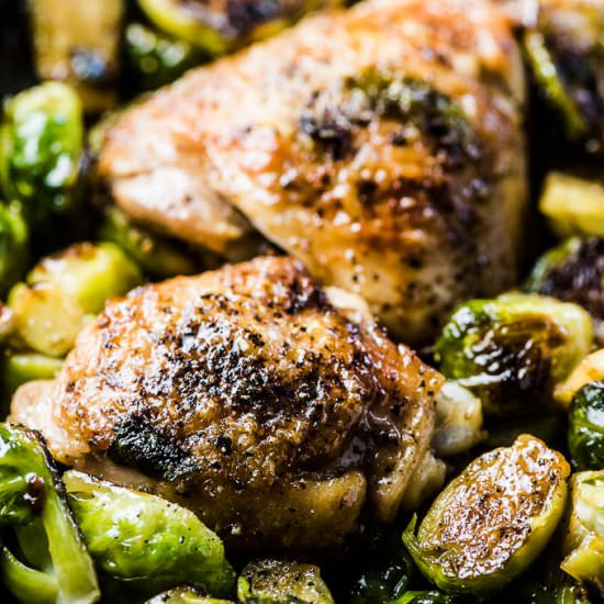 Garlic Butter Chicken and Brussels