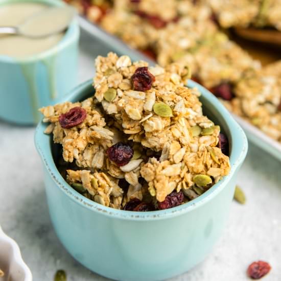 Crunchy Tahini Cardamom Granola