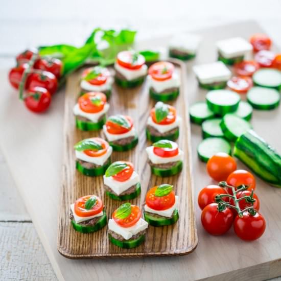 greek salad cucumber party bites