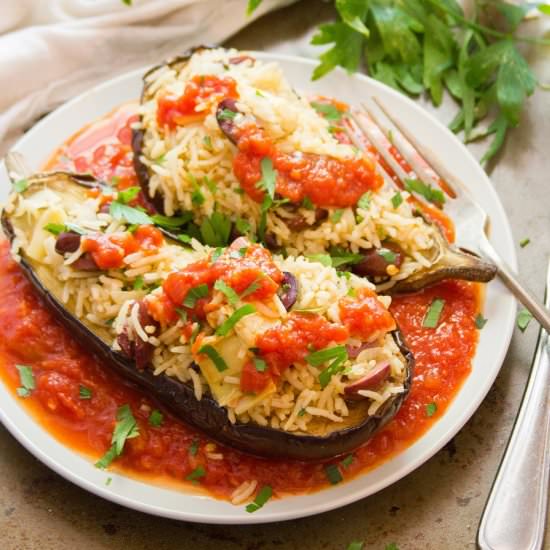 Mediterranean Stuffed Eggplant