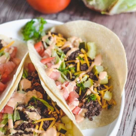 Bacon Cheeseburger Tacos