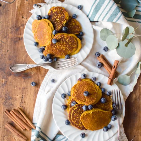 Golden Paleo Pumpkin Pancakes