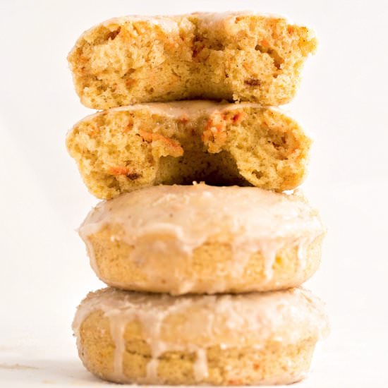 Cinnamon Glazed Baked Carrot Donuts