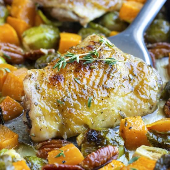 Maple Glazed Baked Chicken Thighs