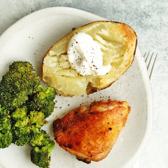 Roasted Chicken Thigh Dinner