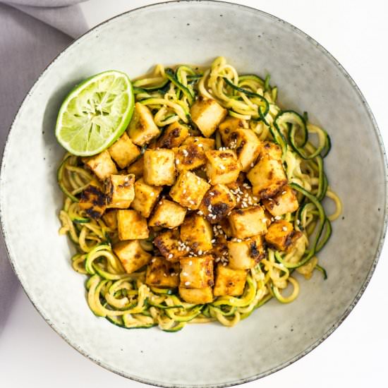 Crispy Tofu and Zoodles