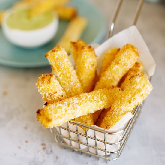 Oven Baked Haloumi Cheese Sticks