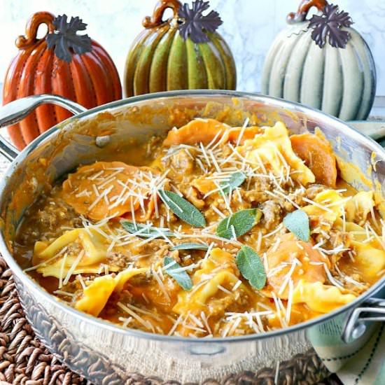 Ravioli with Pumpkin Vodka Sauce