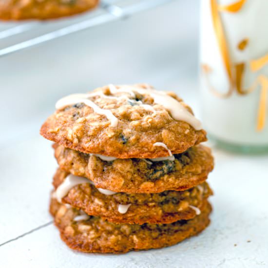 Iced Oatmeal Applesauce Cookies
