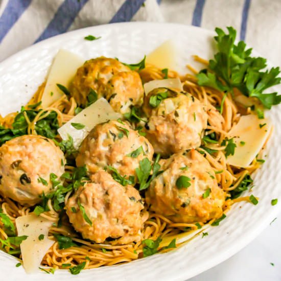 Spinach artichoke chicken meatballs