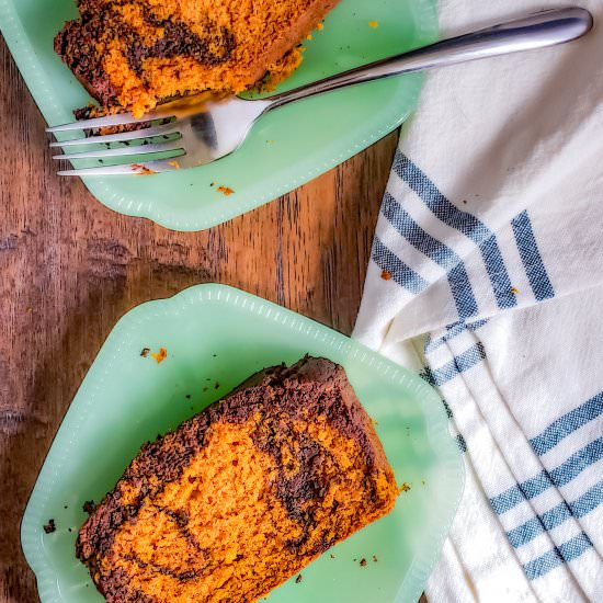 Pumpkin Bread with Chocolate Swirl