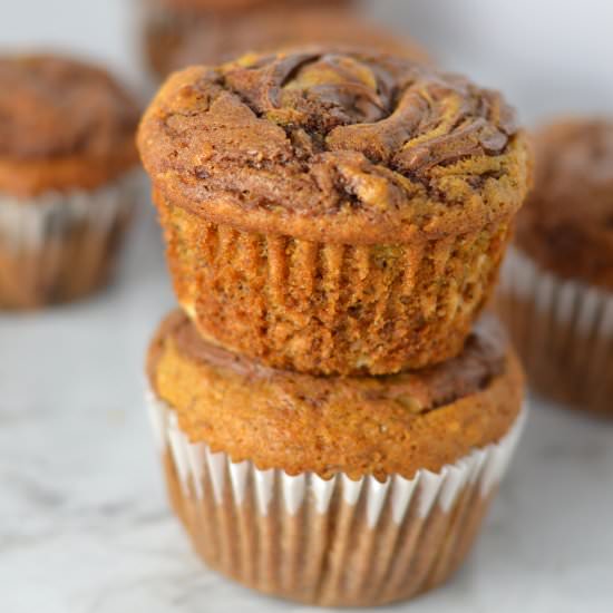 Nutella Swirl Banana Muffins