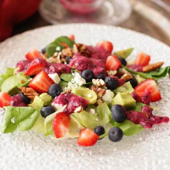 Avocado Salad With Berries For One
