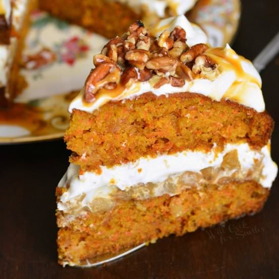Apple Caramel Carrot Cake