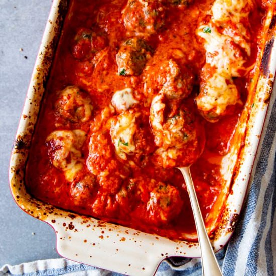 Cheesy Meatball Casserole