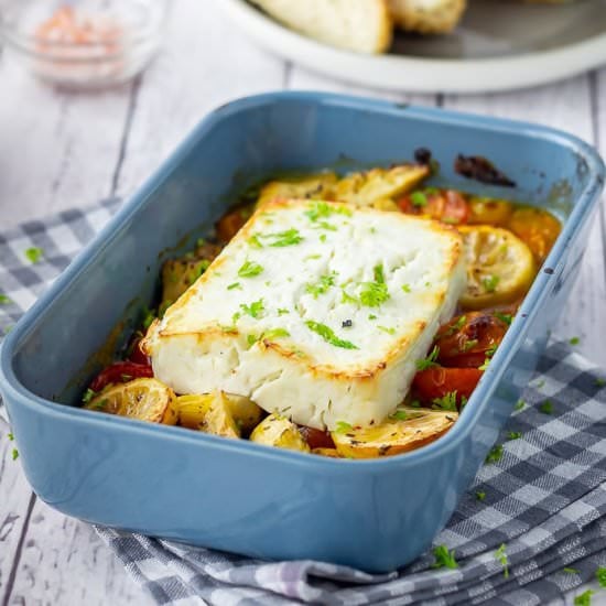 Baked Feta with Artichokes & Tomato