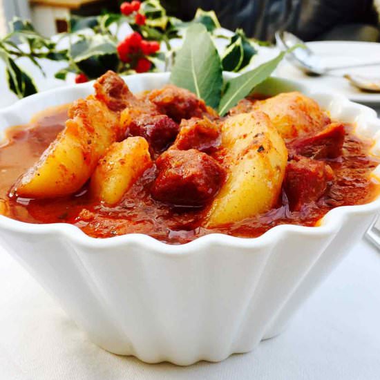 Ox tongue goulash