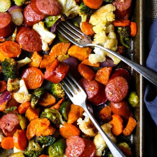 Sheet Pan Sausage & Veggies