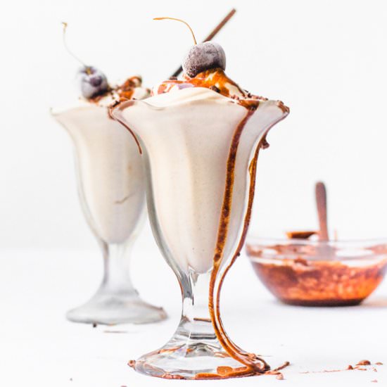 Hot Fudge Vanilla Ice Cream Sundae