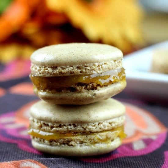 Pumpkin Spiced Orange Macarons