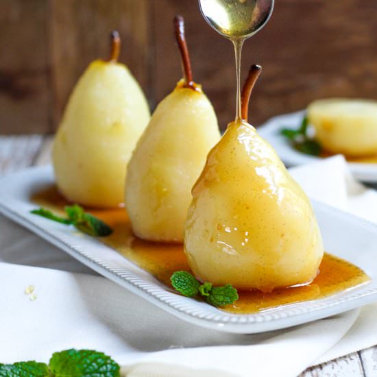 White Wine Poached Pears