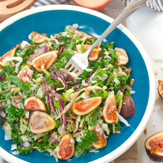Fig & Kale Salad & Tahini Dressing