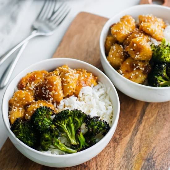Honey Garlic Chicken Bowls