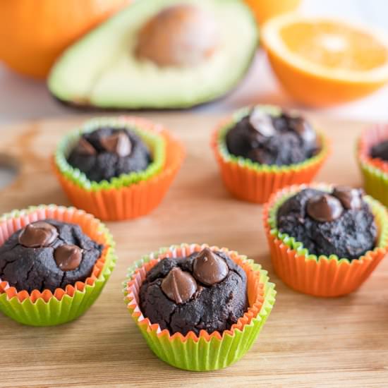 Choc Orange Avocado Muffins