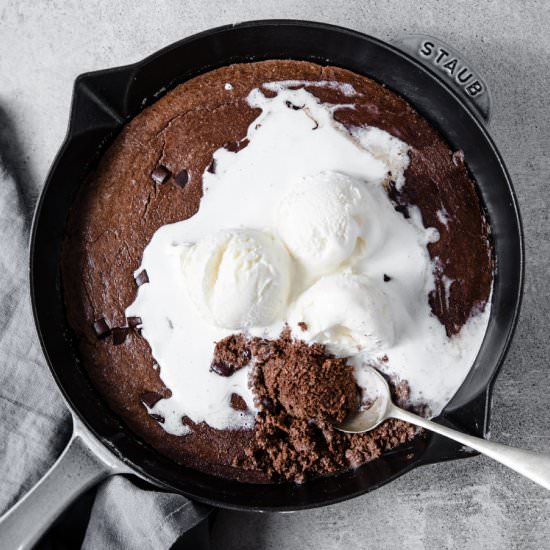 Chocolate Cinnamon Skillet Brownie
