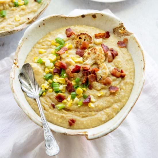 Roasted Corn & Cauliflower Chowder