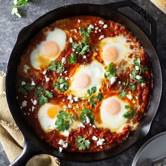 Shakshuka with Harissa & Feta