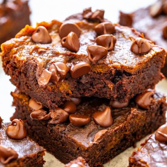 Pumpkin Chocolate Chip Brownies
