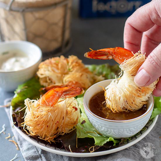 Spicy Shrimp in Crispy Kataifi