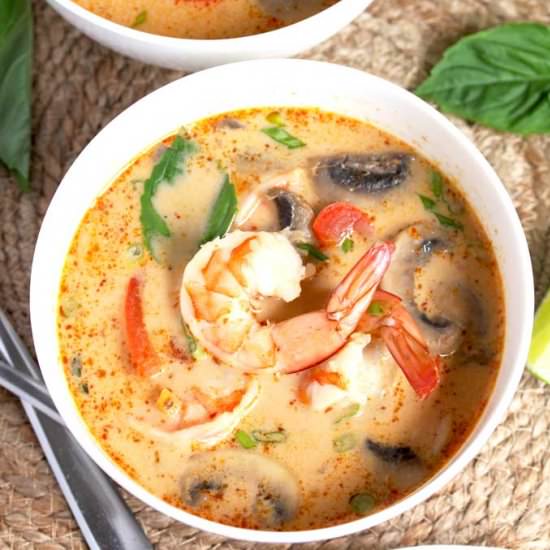 Coconut Curry Soup with Shrimp