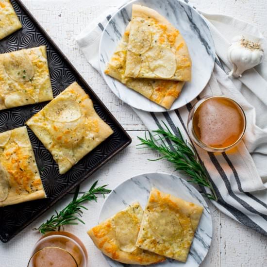 potato rosemary white pizza