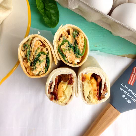 Freezer Brekkie Burritos 2 Ways