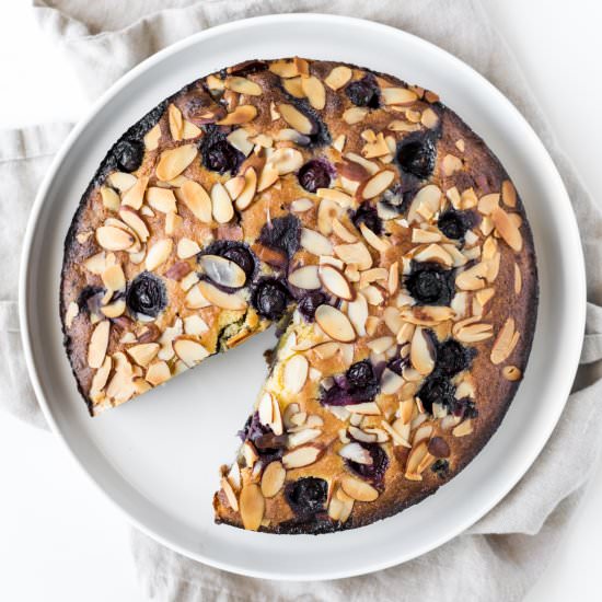 coconut almond blueberry cake