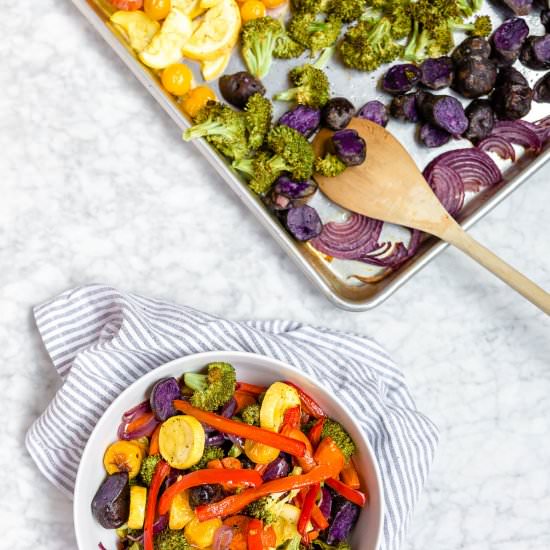 Meal Prep Roasted Rainbow Veggies
