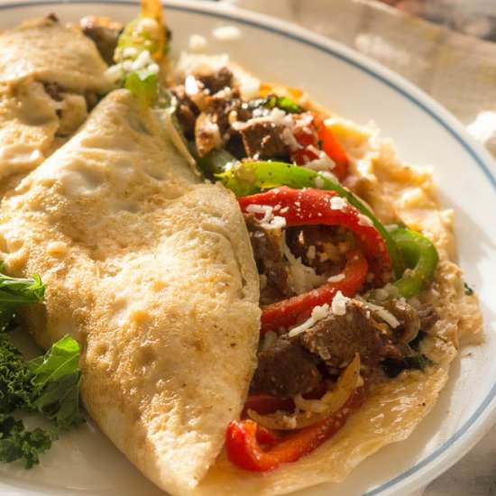 Philly cheese steak omelette