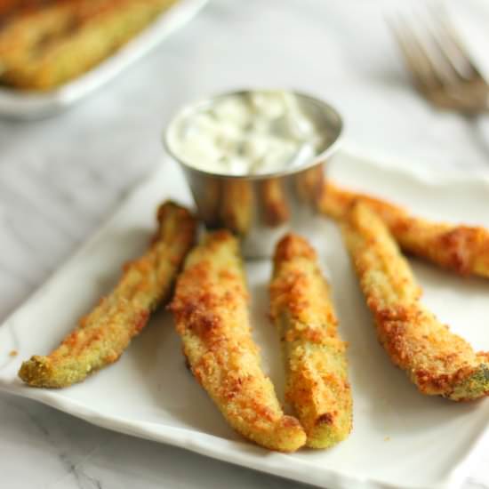 Keto Oven “Fried” Pickles
